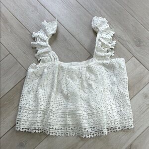Anthropologie White Lace Women's Top